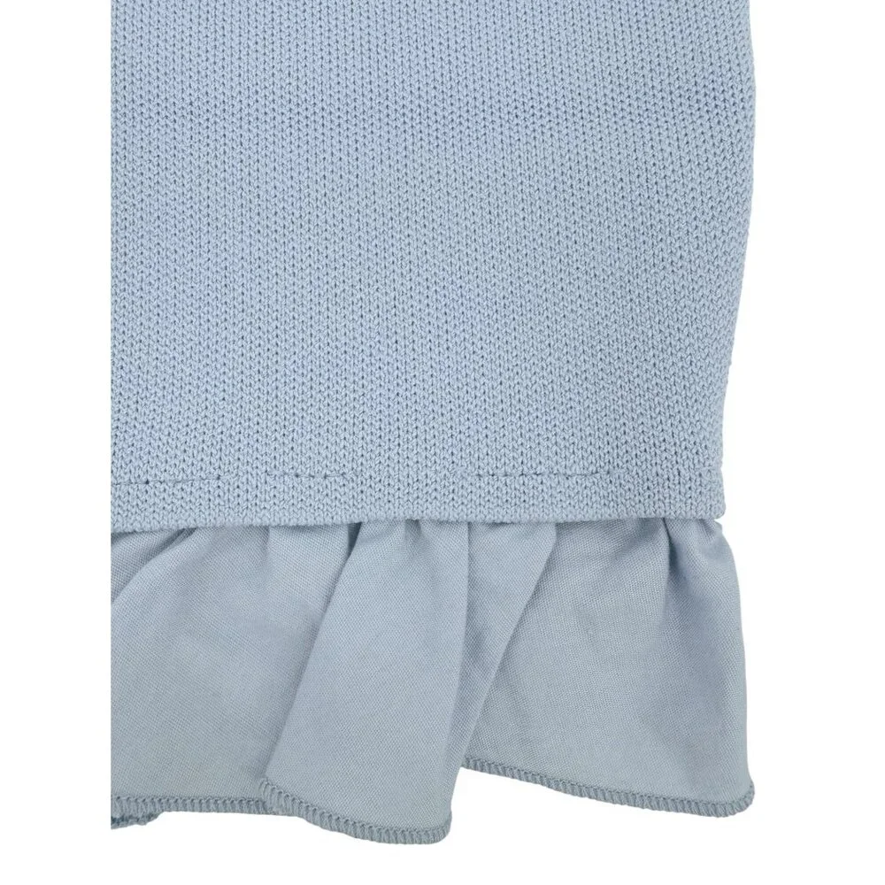 Zara Light Blue Ruffle Corset Bandeau Crop Top | Coastal Cowgirl Balletcore Boho - Picture 11 of 16